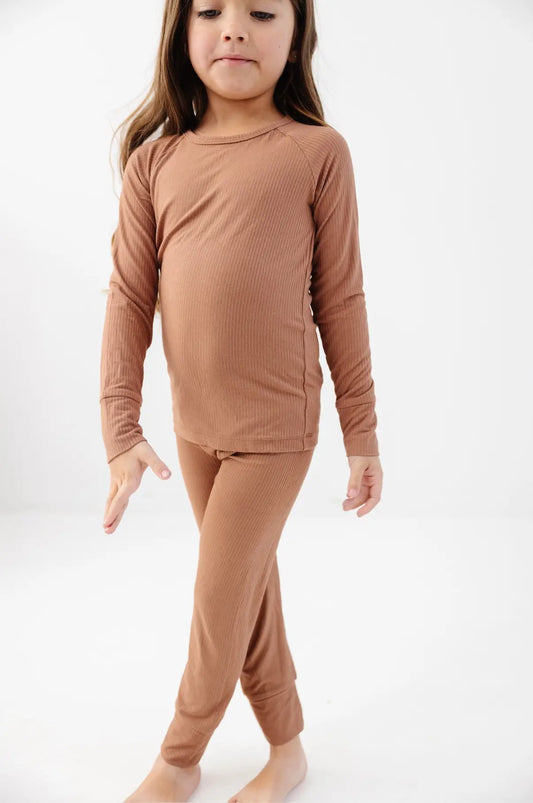 Toffee Brown Bamboo Long Sleeve Set